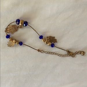Blue and gold hand bracelet from Athens, Greece